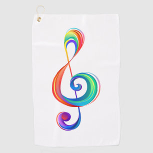 Serviette De Golf Clé arc-en-ciel