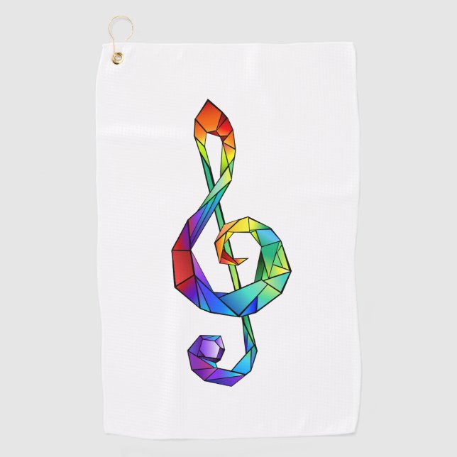 Serviette De Golf Clé de musique arc-en-ciel (Devant)