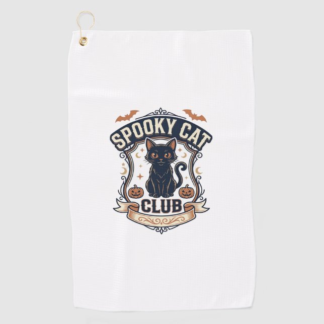 Serviette De Golf Club Chat Effrayant Chat Halloween Chat Effrayant  (Devant)