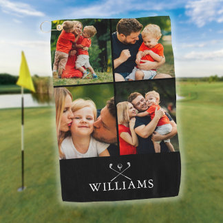 Serviette De Golf Clubs de golf avec nom personnalisé 4 Collage phot