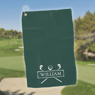 Serviette De Golf Clubs de golf Emerald Green Balle Nom personnalisé