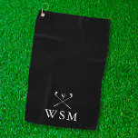 Serviette De Golf Clubs De Golf Monogramme Personnalisés Noir Et Bla<br><div class="desc">Personnalisez le monogramme en typographie classique pour créer un cadeau de golf unique et garder le saké pour n'importe quel golfeur. Conçu par Thisisnotme©</div>