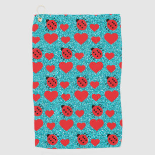 Serviette De Golf Coccinelles Insecte Chanceux Cœurs Rouges Points N