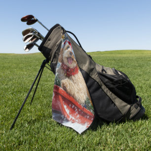 Serviette De Golf Cockapoo Dog in Sledge Let it Neige Christmas