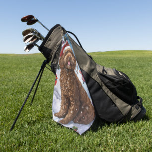 Serviette De Golf Cockapoo Winter Wonderland Christmas Joy