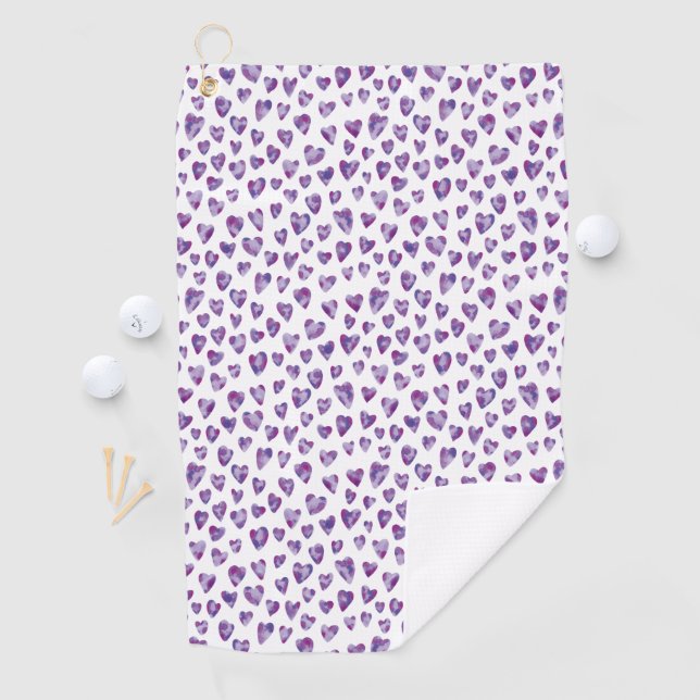 Serviette De Golf Coeur aquarelle (En situation)