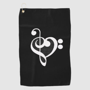 Serviette De Golf Cœur de musique - J'aime la musique