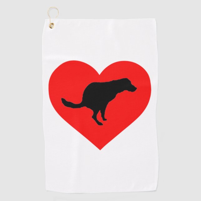 Serviette De Golf Coeur du chien (Devant)