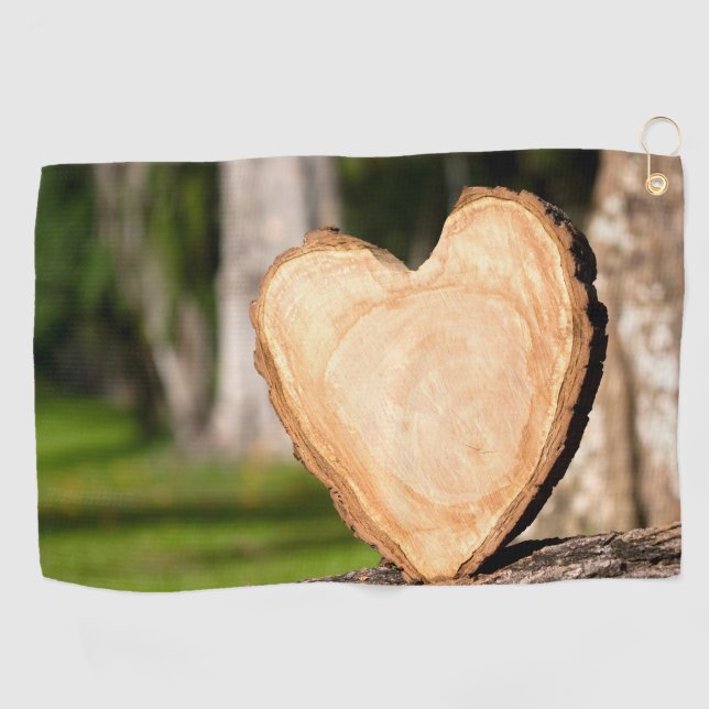 Serviette De Golf coeur en bois (Horizontal)