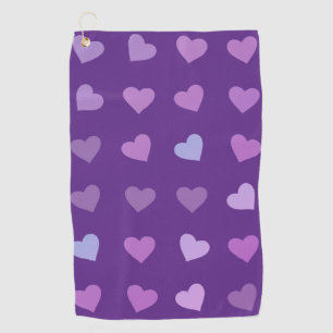 SERVIETTE DE GOLF COEURS PASTEL PURPLE