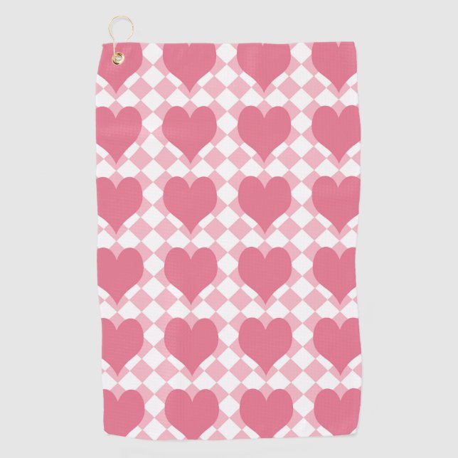 Serviette De Golf Cœurs roses (Devant)