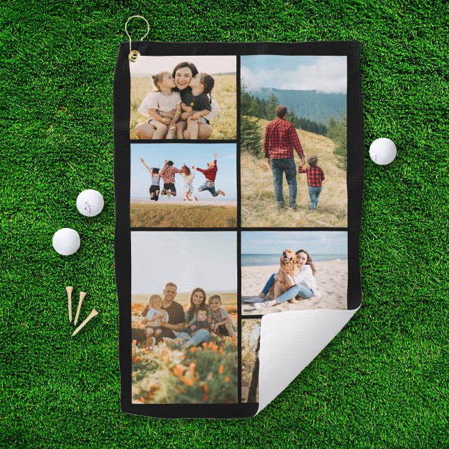 Serviette De Golf Collage de 6 photos personnalisé (Créateur téléchargé)