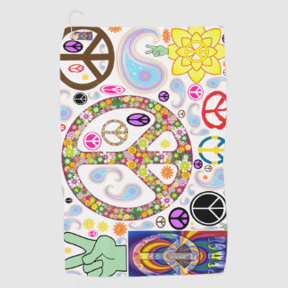 Serviette De Golf Collage Peace & Paisley