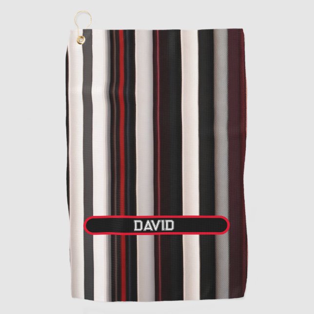 Serviette De Golf Collection Abstraite Red Black Lines tendance (Devant)