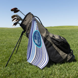 Serviette De Golf Collection branchée Summer Navy Blue Boat Stripes