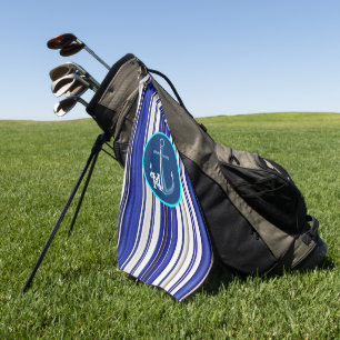 Serviette De Golf Collection été tendance Marine Blue Boat Stripes