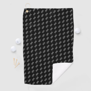 Serviette De Golf Collection Harmonie d'élégance noire et blanche In
