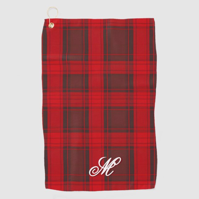 Serviette De Golf Collection moderne Tartan Rouge traditionnel (Devant)