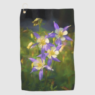 Serviette De Golf Colorado Blue Columbine Peinture - Art original
