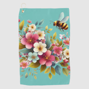 Serviette De Golf Coloré, Abeille printanière/florale