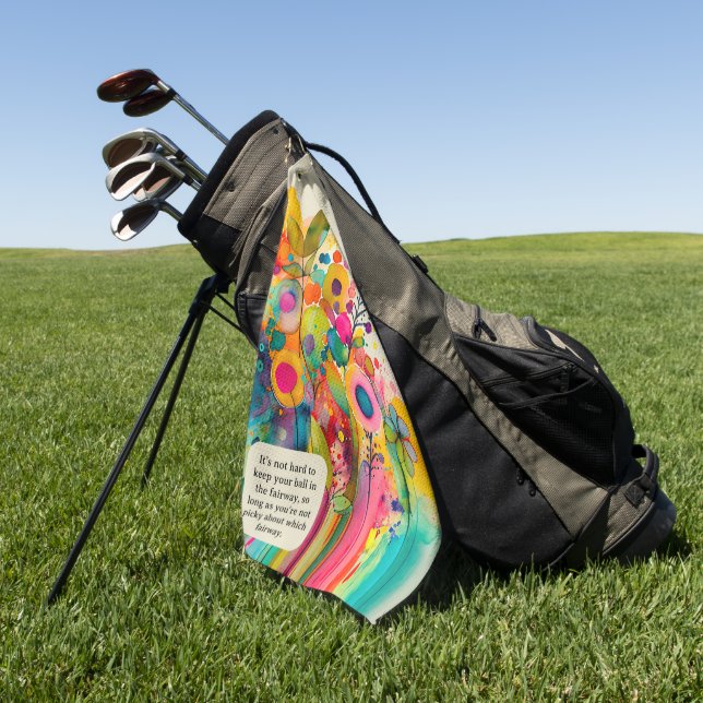 Serviette De Golf Coloré Abstrait Floral Funny (Vert)