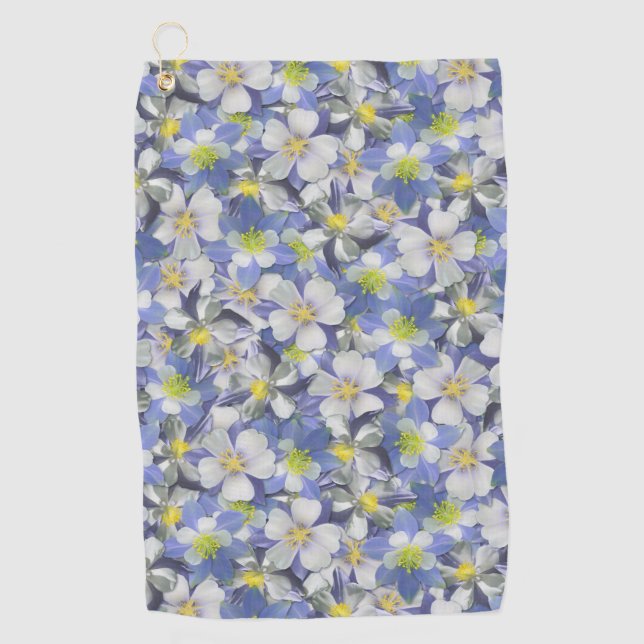 Serviette De Golf Columbines Motif sans couture (Devant)