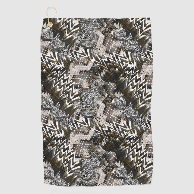 Serviette De Golf Combiné, ethnique, africain. (Devant)