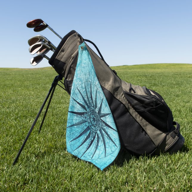 Serviette De Golf Compas nautique (Vert)