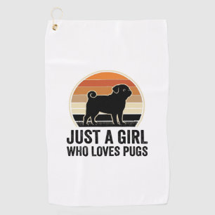 Serviette De Golf Concepteur de chemise pour fille et chien vintage 