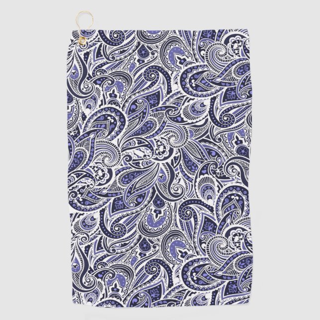 Serviette De Golf Conception blanche bleue mignonne de motifs de (Devant)