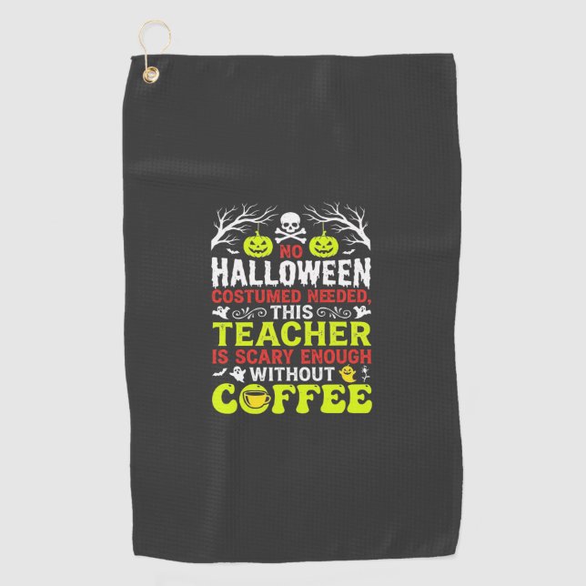 Serviette De Golf Conception de café assez effrayant pour Halloween  (Devant)