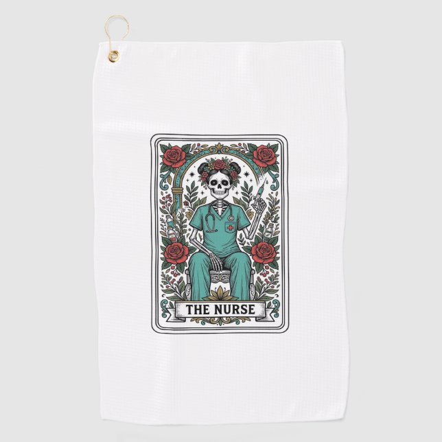 Serviette De Golf Conception de chemise de carte de tarot d'infirmiè (Devant)