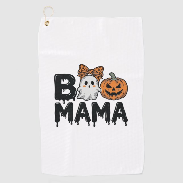 Serviette De Golf Conception de chemise de maman fantôme Halloween c (Devant)