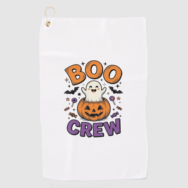 Serviette De Golf Conception de chemise Halloween Citrouille Fantôme (Devant)