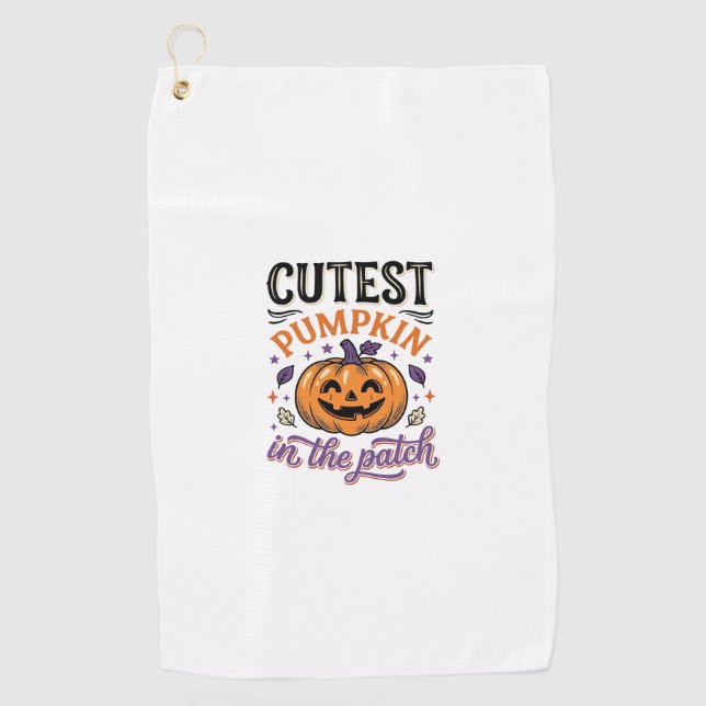Serviette De Golf Conception de chemise Halloween Citrouille la plus (Devant)