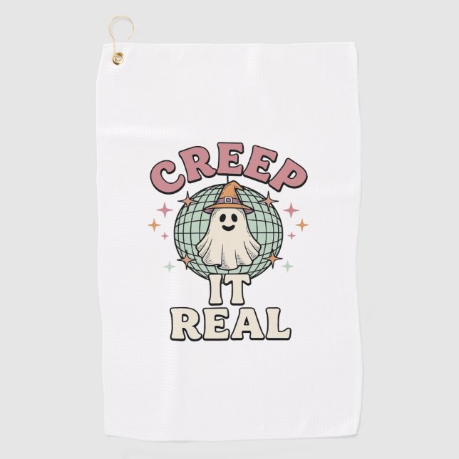 Serviette De Golf Conception de chemise Halloween Disco Fantôme Cree (Devant)