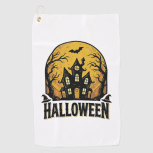 Serviette De Golf Conception de chemise Halloween Maison Hantée Vint