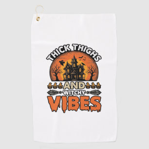 Serviette De Golf Conception de chemise Halloween Thick Thighs Witch