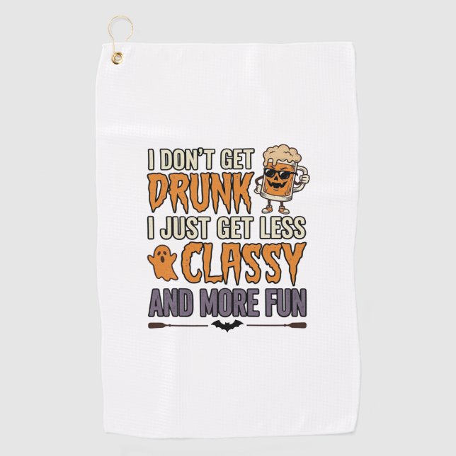 Serviette De Golf Conception de chemise moins classe de boisson drôl (Devant)