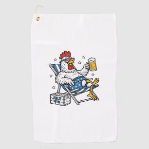 Serviette De Golf Conception de chemise patriotique de bière de poul