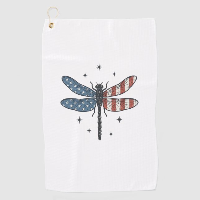 Serviette De Golf Conception de chemise vectorielle de libellule pat (Devant)