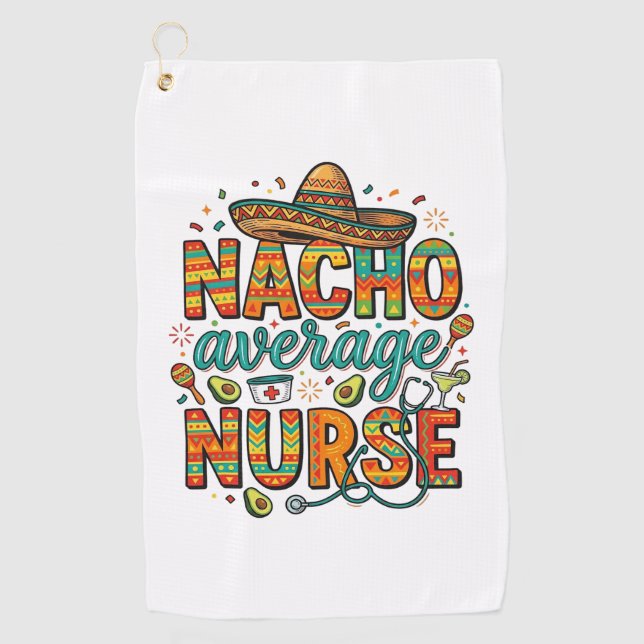 Serviette De Golf Conception de chemise vectorielle Nacho Average Nu (Devant)