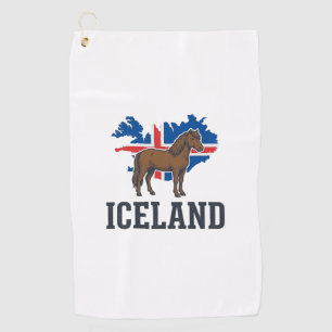 Serviette De Golf Conception de chemise vectorielle vintage drapeau