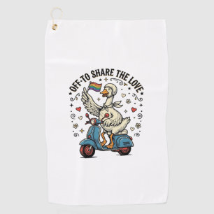 Serviette De Golf Conception de chemise vintage Funny Goose Scooter