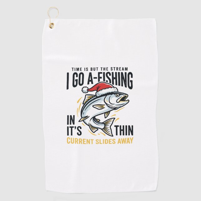 Serviette De Golf Conception de citation de ruisseau de pêche de Noë (Devant)