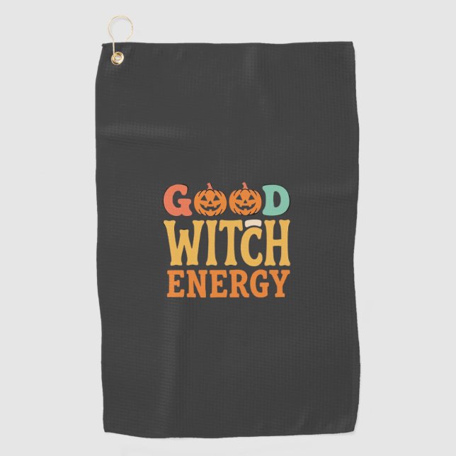 Serviette De Golf Conception de citrouille d'Halloween Énergie de bo (Devant)