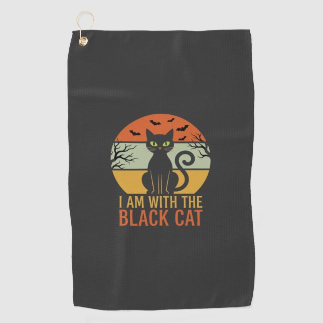 Serviette De Golf Conception de coucher de soleil rétro Halloween ch (Devant)