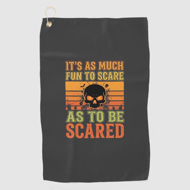 Serviette De Golf Conception de crâne effrayant Halloween Rétro_1 (Devant)