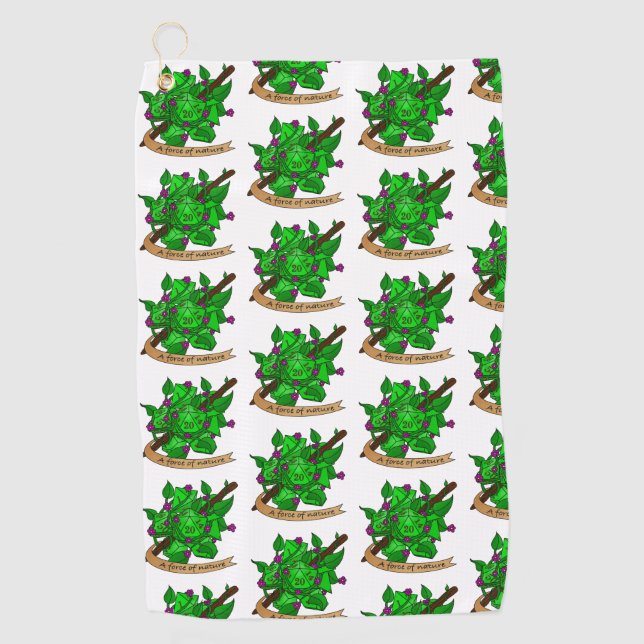Serviette De Golf Conception de dés Druid (Devant)
