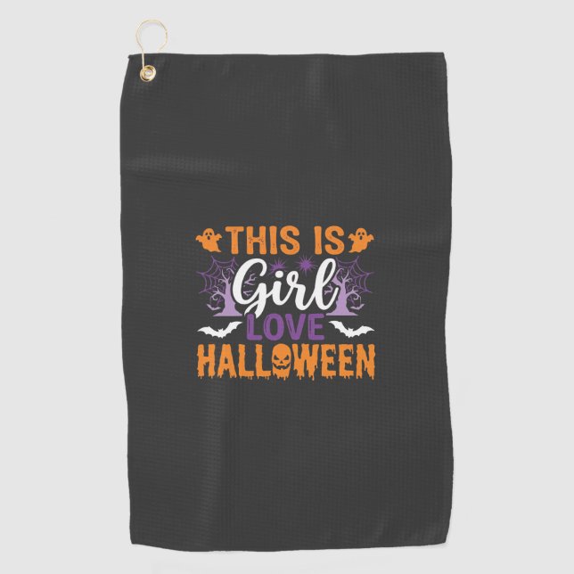 Serviette De Golf Conception de fantôme Halloween Girl Love_1 (Devant)